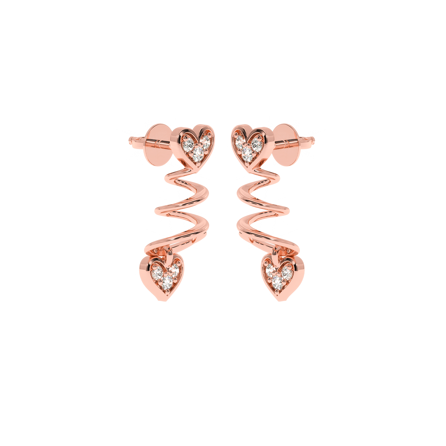 Solitairekart-0.09 Carat Twisted Heart Lab-Grown Diamond Earrings | Luxury Jewelry for Women